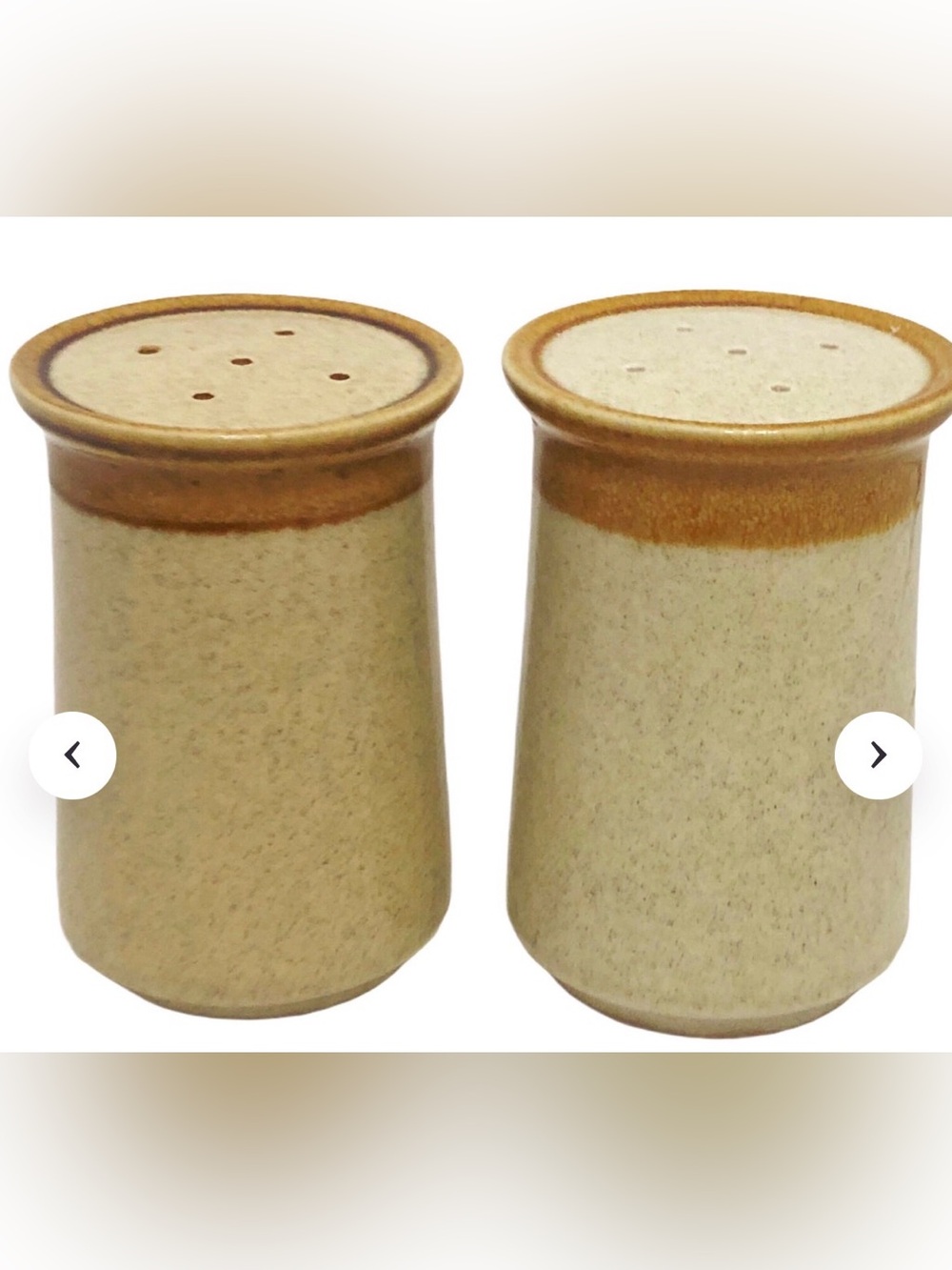 Vtg MCM Mikasa Stone Manor F5800 Stoneware Salt And Pepper Shaker Japan 3.5"